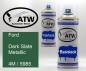 Preview: Ford, Dark Slate Metallic, 4M / 5985: 400ml Sprühdose + 400ml Klarlack - Set, von ATW Autoteile West.